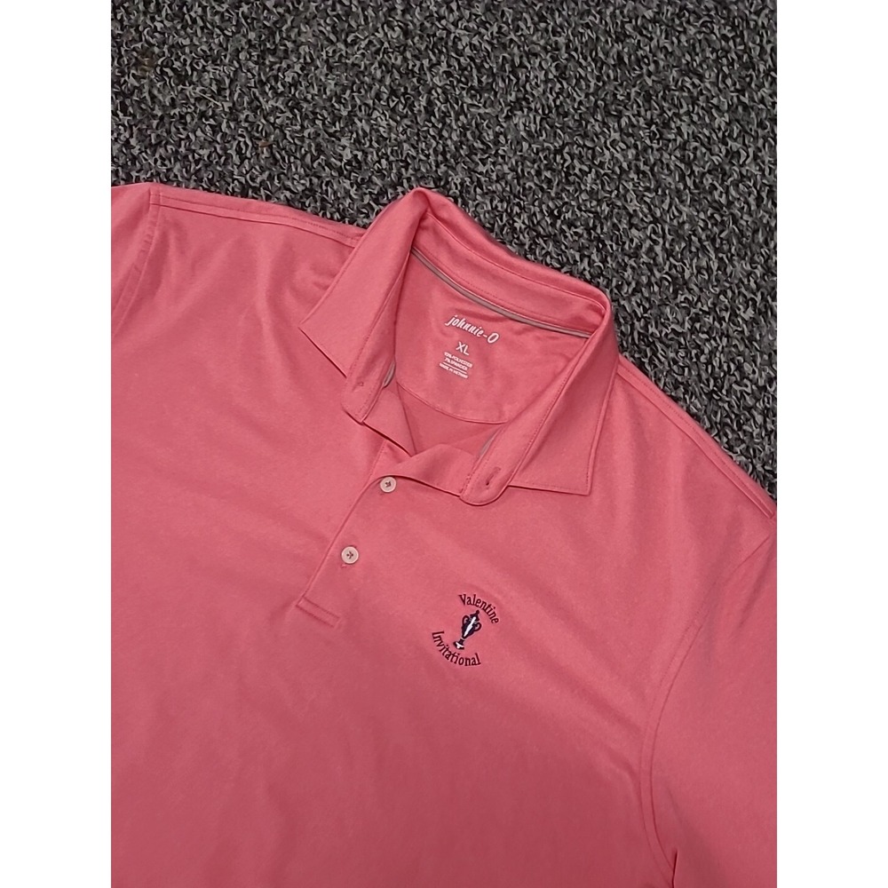 Johnnie-O Polo Shirt Mens XL Pink Golf Performance Shirt
